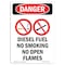 Signmission OSHA Danger Sign, Diesel Fuel No Smoking, 14in X 10in Rigid Plastic, 10" W, 14" L, Portrait OS-DS-P-1014-V-1124 - alternate 1